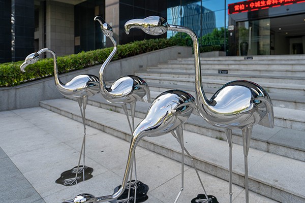 Custom Animal Sculpture Steel Flamingo Sculpture